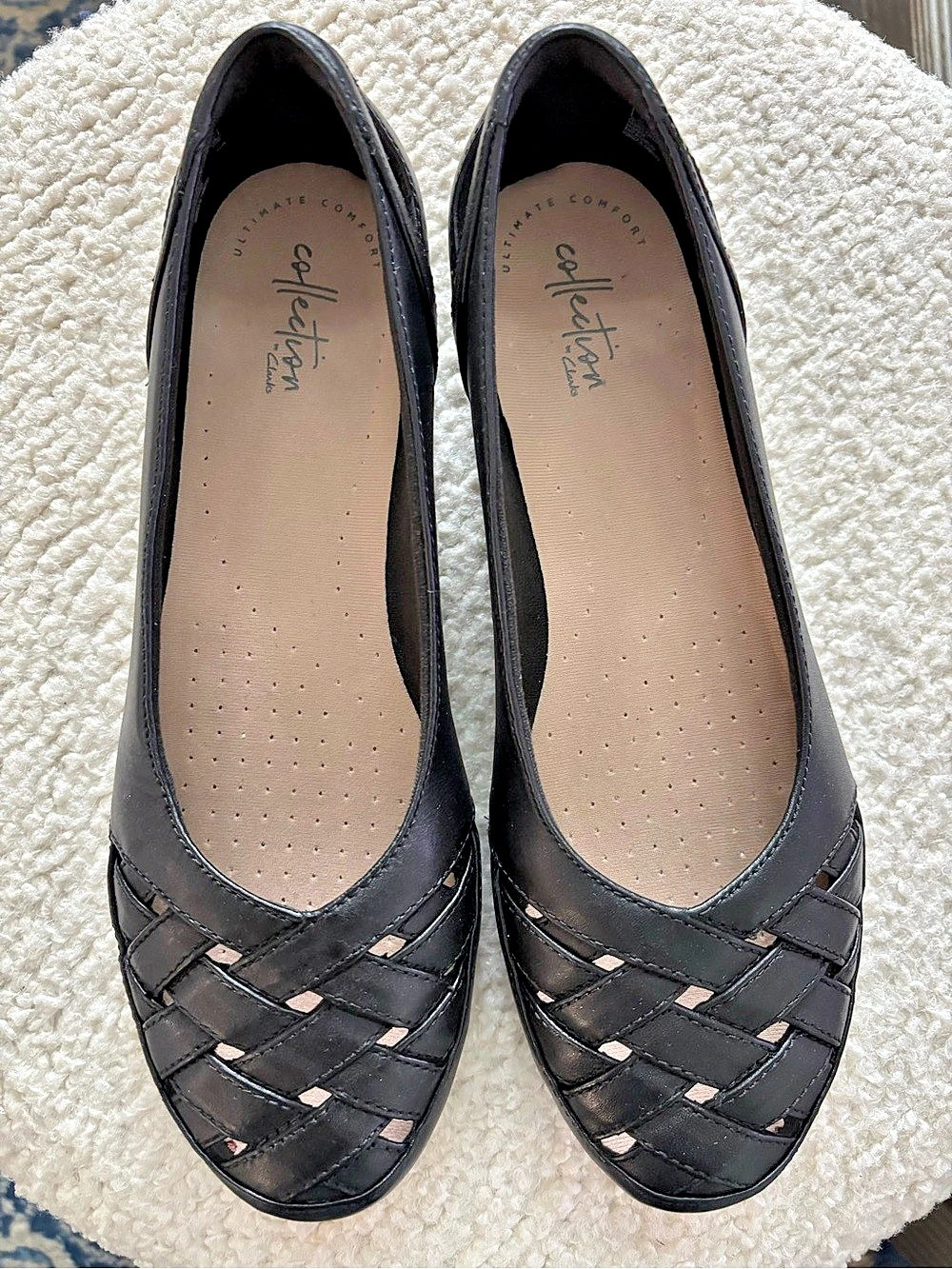Clark’s Black Woven Toe Flats